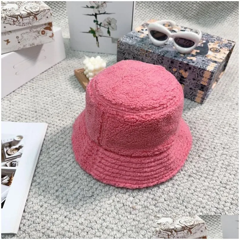 designer hats for womens and mens lamb fleece solid autumn and winter fashion casual luxury bucket hats