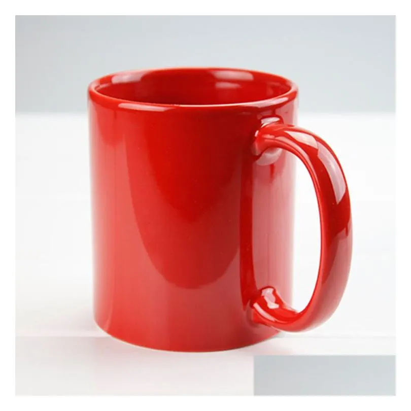 11oz sublimation blank coffee mugs ceramic plain color mug blanks with handle