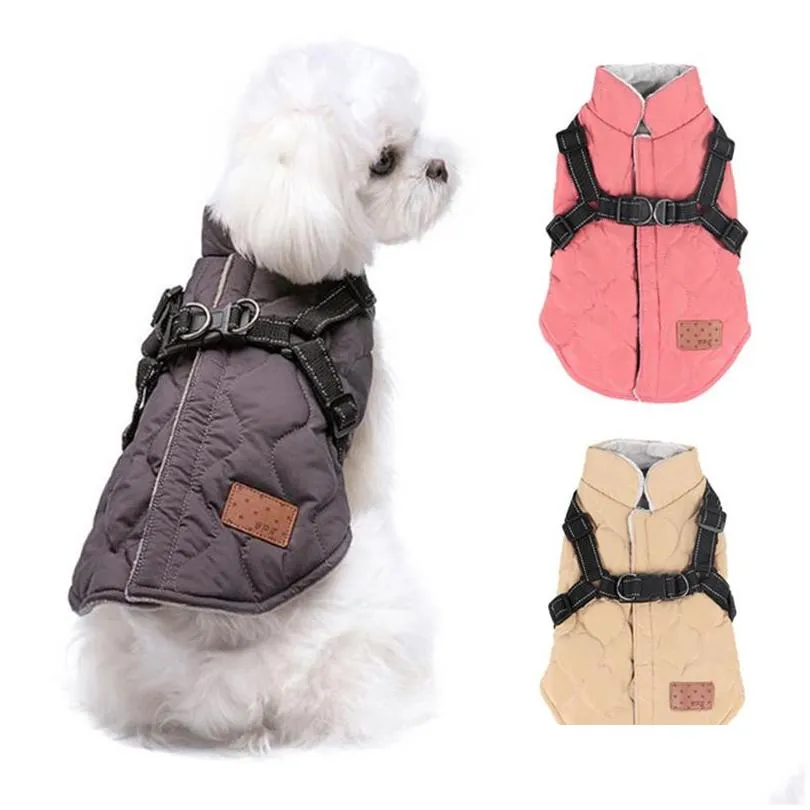 small dogs harness vest clothes puppy clothing winter dog jacket coat warm pet clothes for shih tzu poodle chihuahua pug teddy 201118