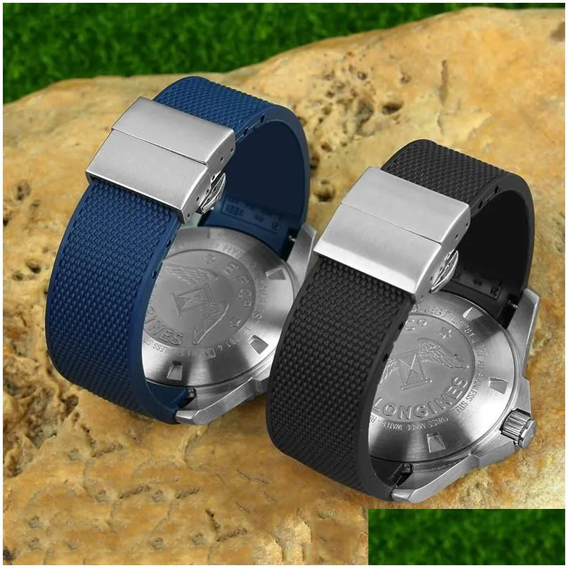 Watch Bands High Quality Silicone Fluorous Rubber Watchband21mm For Hydroconquest L374264 Conquest Sports Diving Strap4187561