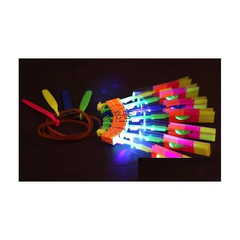 Led Flying Toys Amazing Flashing Led Arrow Rocket Helicopter Rotating Flying Toys Light Up For Kids Party Toy Drop Delivery Toys Gifts Dhfdw
