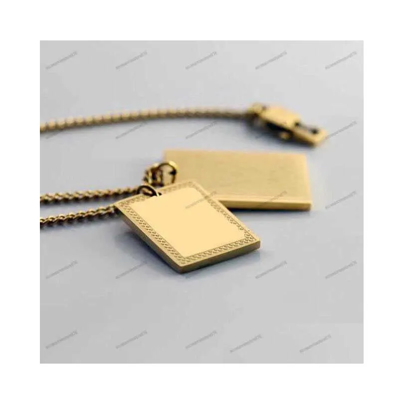 10 style uni necklace 316l titanium steel engraved letter 18k plated gold necklaces with single heart punk pendant
