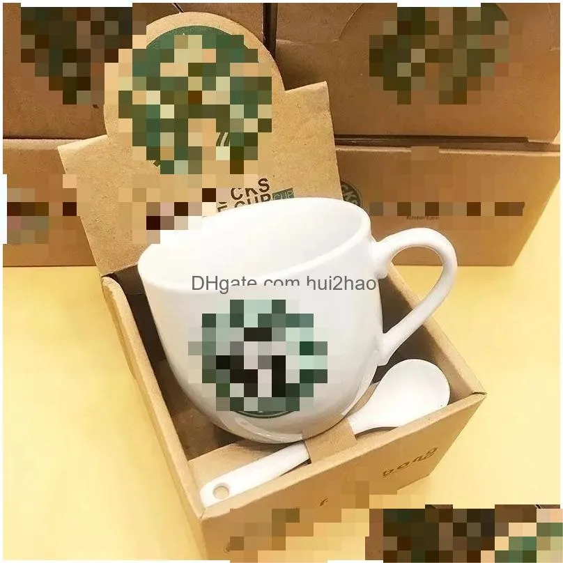 200ml retro ceramic cup pot-bellied cup milk breakfast cup coffee cup with spoon color glaze mug coffee travel mug