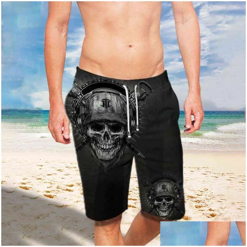 mens pants shorts men 3d skull printed gym quick dry board shorts casual running basketball cargo short beachwear swim trunks sports pants