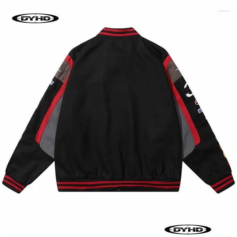 Men`s Jackets Mens Racing Jacket Letter Embroidery Loose Racer Winter Streetwear Fashion Casual Varsity Unisex Baseball