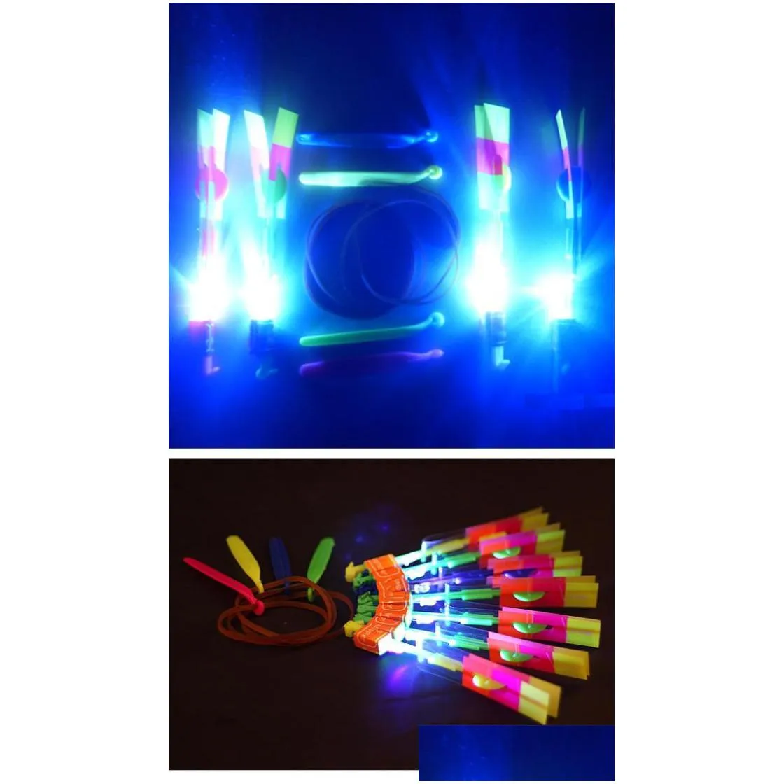 Led Flying Toys Led Magic Toy Rubber Band Helicopter Flash Arrows Flying Umbrella Mushrooms Rotating Toys A91 Drop Delivery Toys Gifts Dhfsv