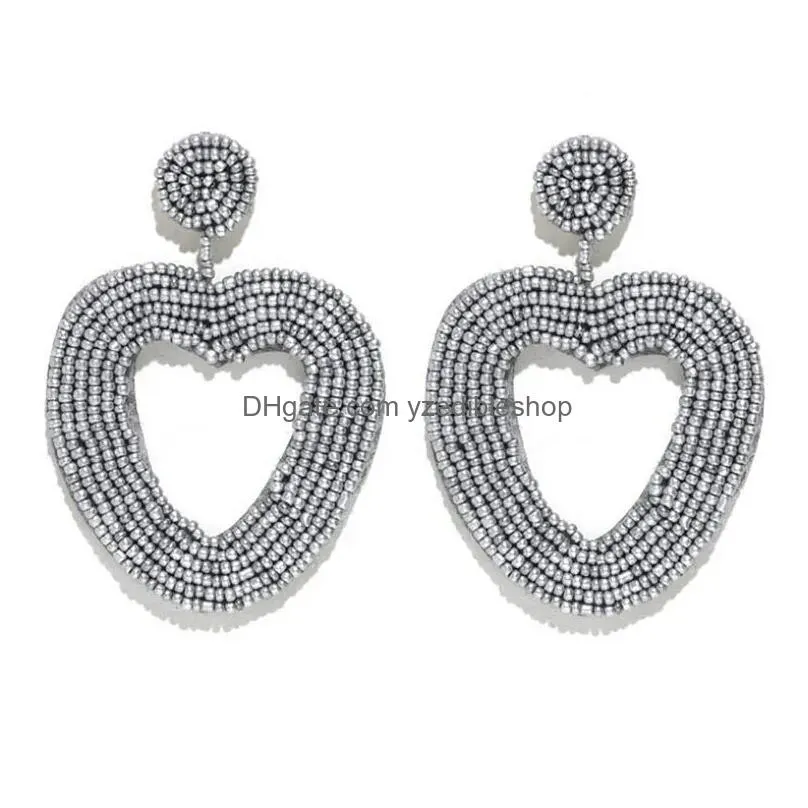 stud earrings amaiyllis handmade hollow heart for women wedding big pendant chic geometric statement brincos