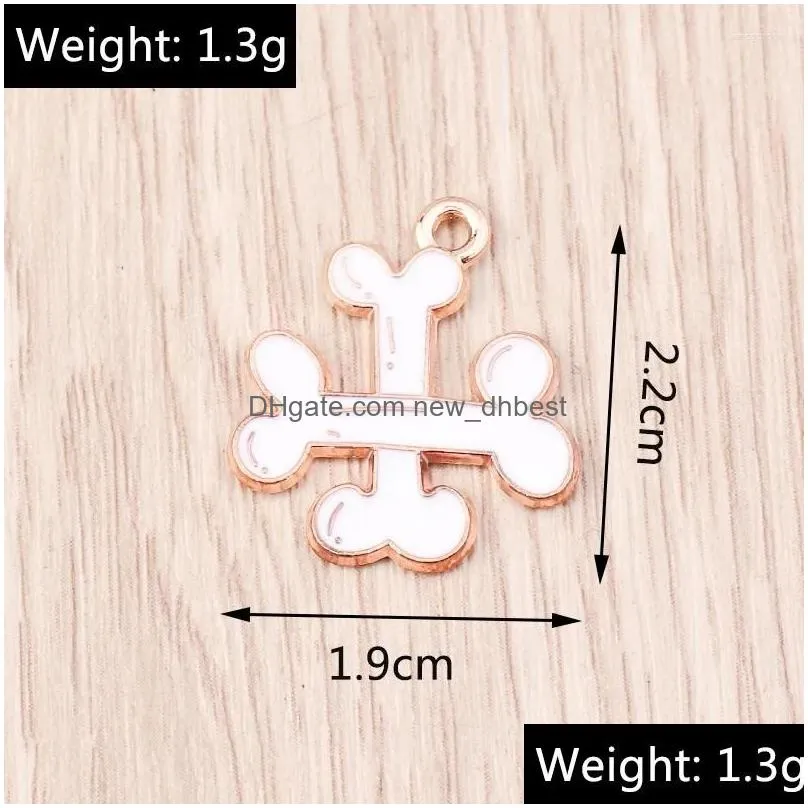 Charms Charms 10Pcs Cartoon Funny Halloween Crossed Bone Metal Charm Diy Accessory Earrings Necklace Keychain Jewelry Making Findings Dh4Kk