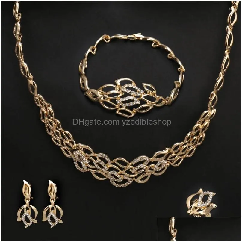 necklace earrings set moroccan arabic wedding bridal jewelry woman quality dubai 18k gold plated custom jewellery wholesale