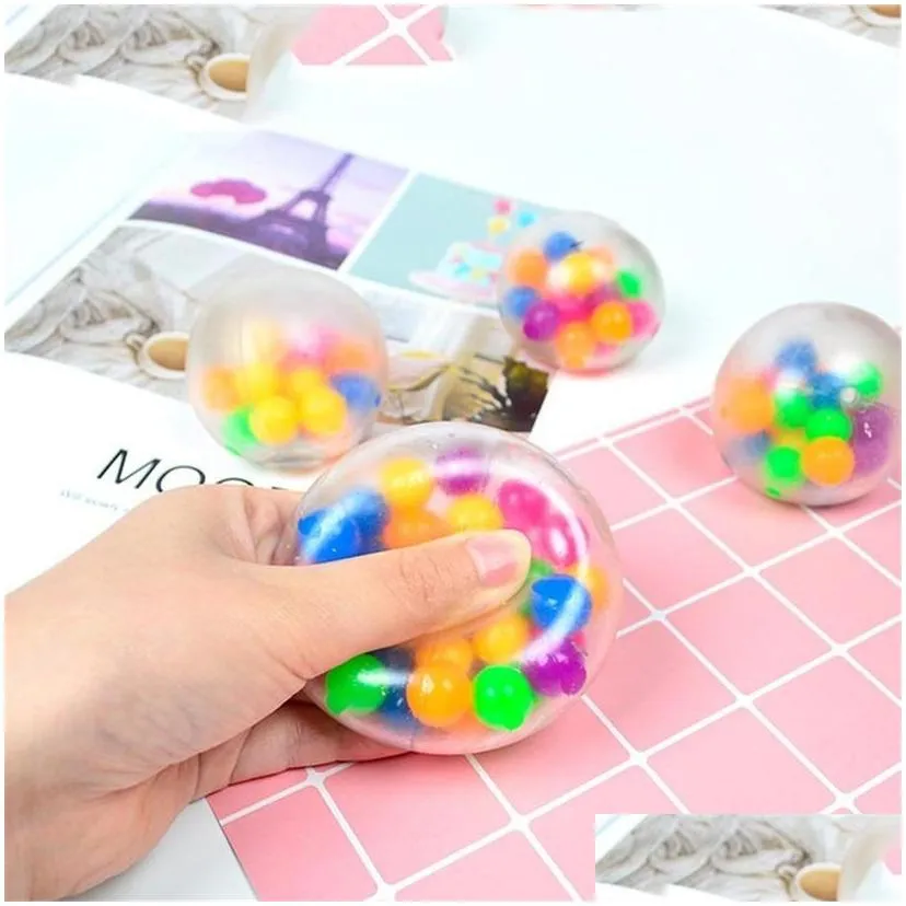 Decompression Toy Fidget Toy Squeeze Balls For Kids Fansteck Relief Ball Rainbow Squishy Sensory Ideal Autism Anxiety Drop Delivery To Dh27C