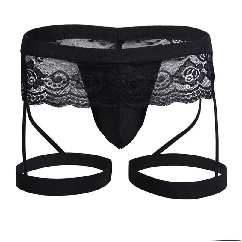 underpants sissy pouch panties mens lace enhance bikini briefs gay man sexy thong with garter belt erotic nightclub t6