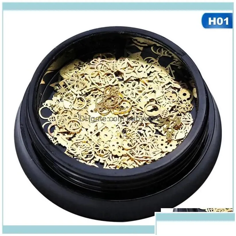 beauty sky nail decorations Art Salon Health Beautybox Hollow Out Gold Glitter Sequins Snow Flakes Mixed Design For Arts Pillette