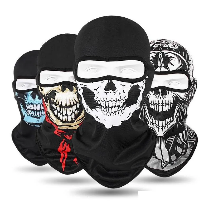 Outdoor Sunscreen Balaclava Motorcycle Skull Face Mask Quickdrying Breathable Cycling Wind Cap Ski Mask Bicycle Headgear 220811