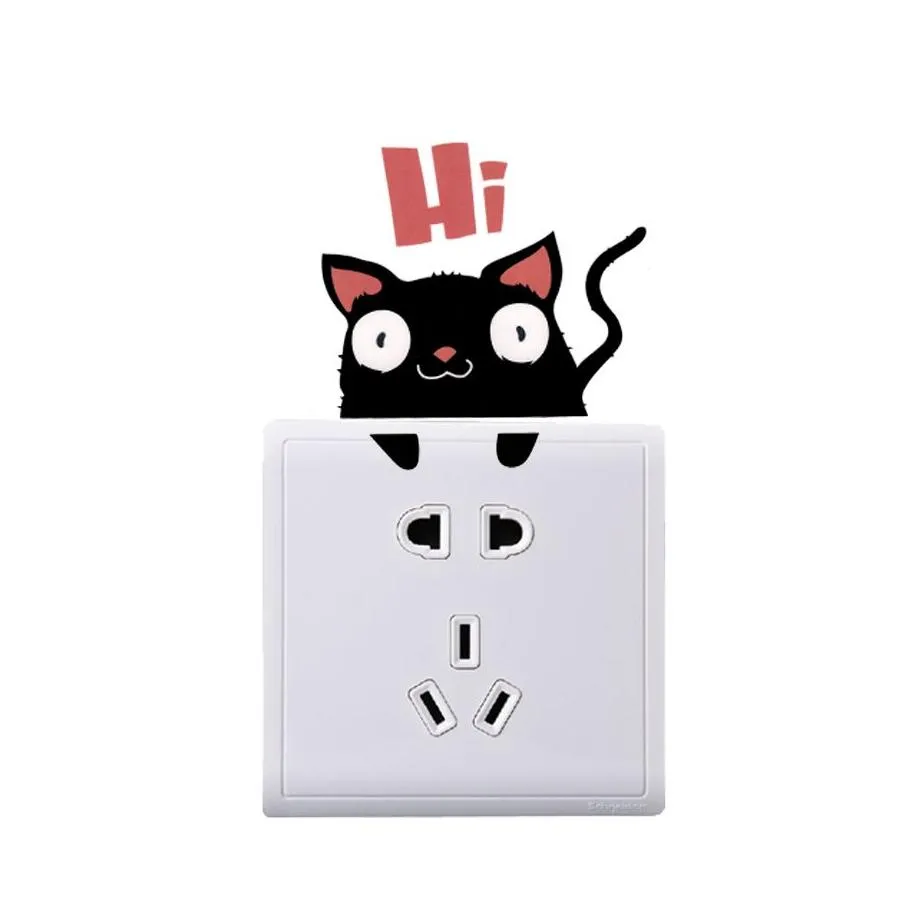 Wall Stickers Sticker Diy Poster Cat Mtipurpose Funny For Kids Rooms Home Decor Drop Delivery Garden Dhz5P