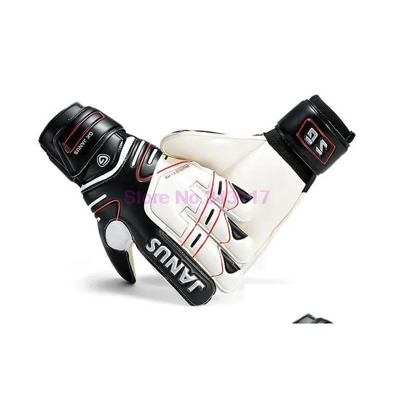 Size 7-10 Professional Soocer Goalkeeper Gloves Black Goalie Football Gloves Luvas De Goleiro Man Training Latex Gloves S142 220708