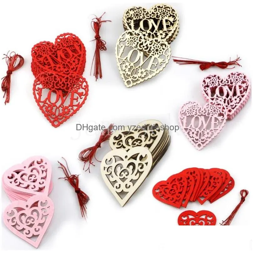 wooden love ornaments wedding decorations valentines day gifts wedding supplies party decoration 8cmx8cmx0.3cm db550
