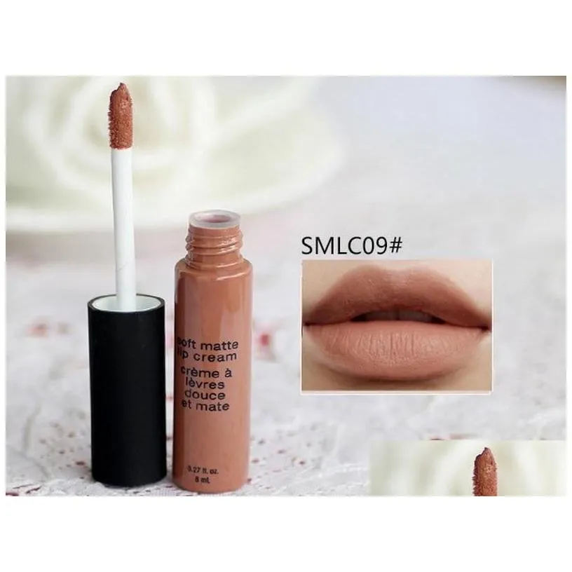 Lip Gloss Soft Matte Veet Liquid Lipstick Natural Nude Long Lasting Waterproof 8Ml Makeup Lipgloss Drop Delivery Health Beauty Lips