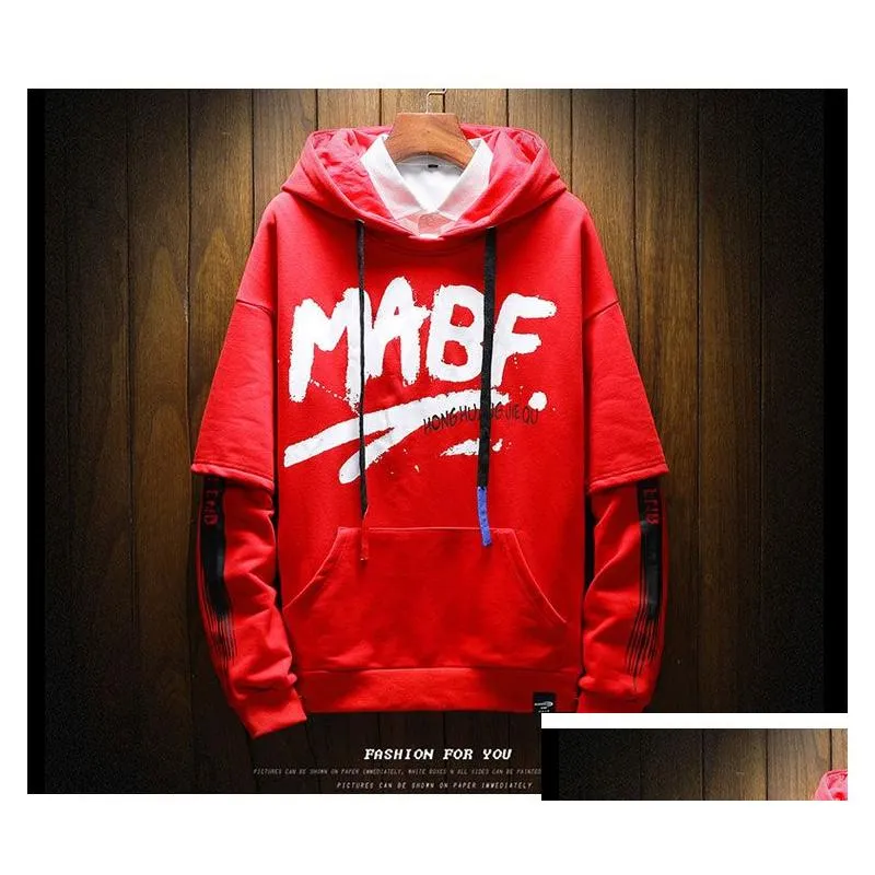 Mwxsd men`s printed solid hoodies japan style spring sweatshirts for men cotton streetwear hip-hop tracksuits M-5XL