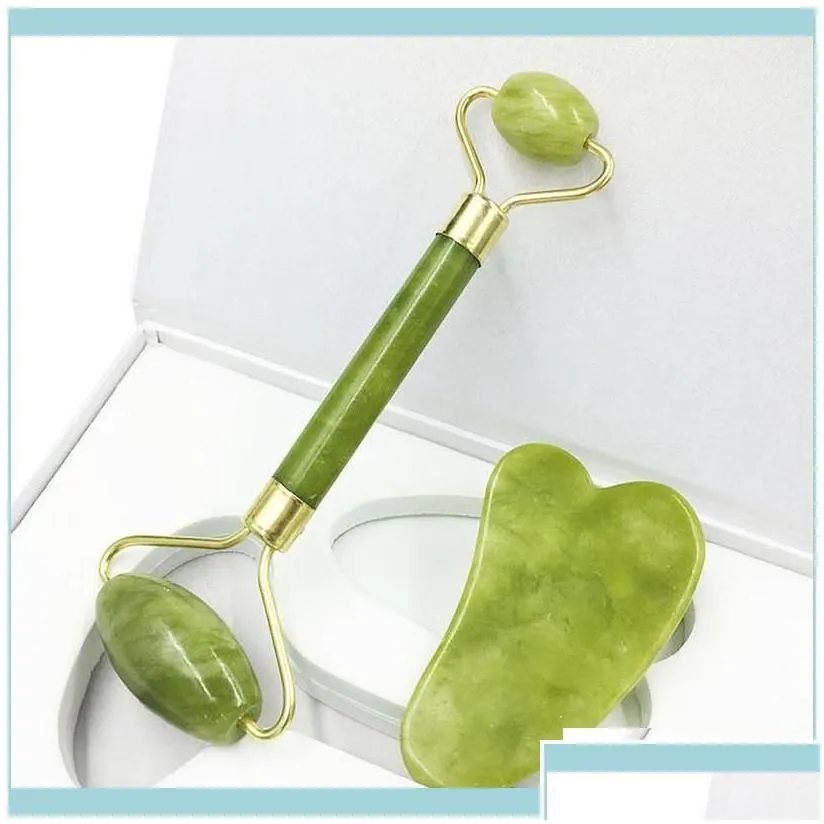 beauty instrument rf Jade Roller With Gift Box Heart Guasha Scra Board Slimming Face Lifting Masr Facial Skin Beauty Jllwbz Drop Deliv Mas Health 