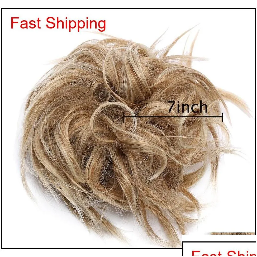 New Messy Scrunchie Chignon Hair Bun Straight Elastic Band Updo Hairpiece Synthetic Hair Chignon Hair Exte qylERf bdenet