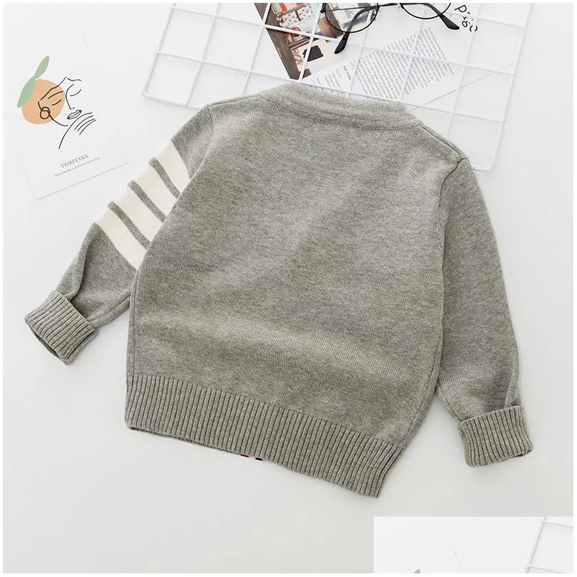 Cardigan Kids Striped Knitting Sweater Autumn Winter Boy Girl Pullover Children Soft Clothes Boys Tops Outfit Clothing 221128