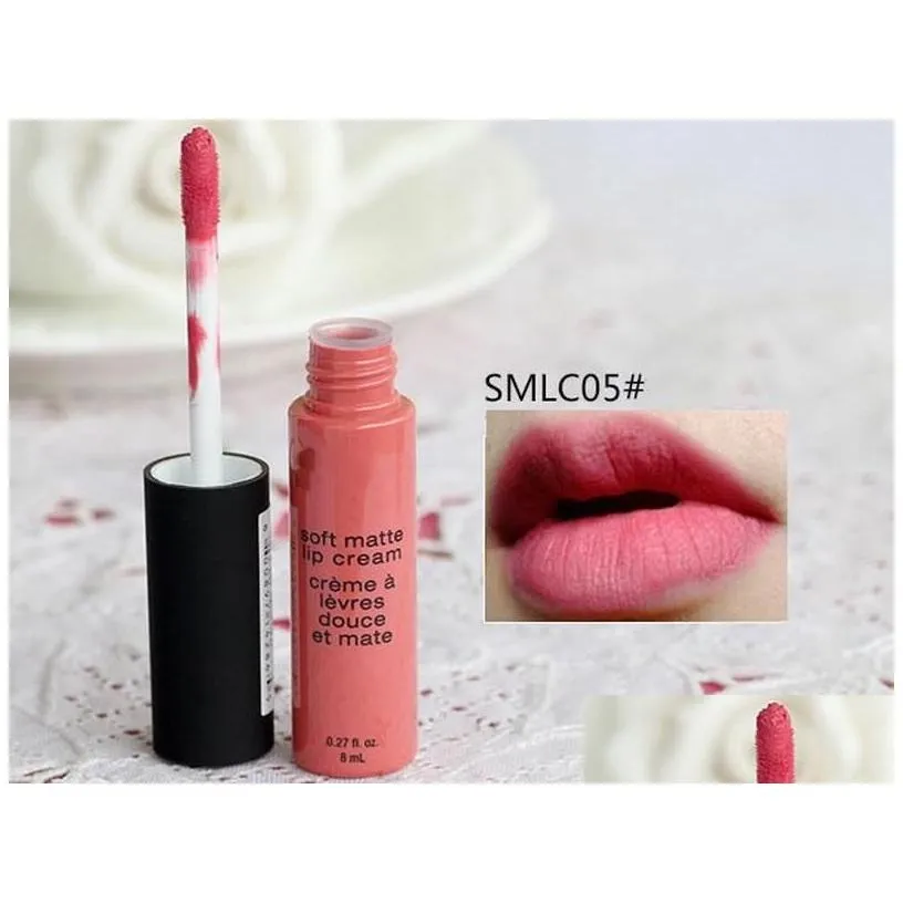 Lip Gloss Soft Matte Veet Liquid Lipstick Natural Nude Long Lasting Waterproof 8Ml Makeup Lipgloss Drop Delivery Health Beauty Lips