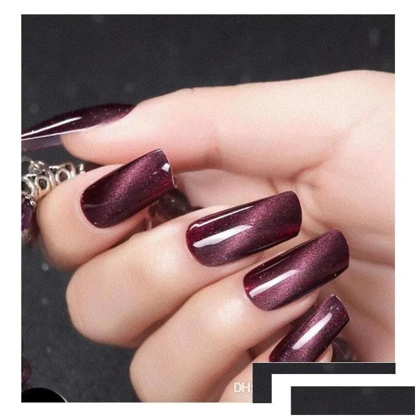 Nail Gel Longlasting Magnetic Professional 3D Cat Eyes Lacquer Soak Off Uv Colorf Polish Drop Delivery Health Beauty Art Dh7Vw