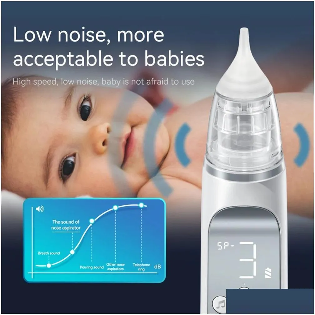 Nasal Aspirators# Baby Nasal Aspirator Electric Nose Sucker Nose Cleaner for Infants 3 Suction Levels Low Noise Anti-backflow 10 Soothing Music