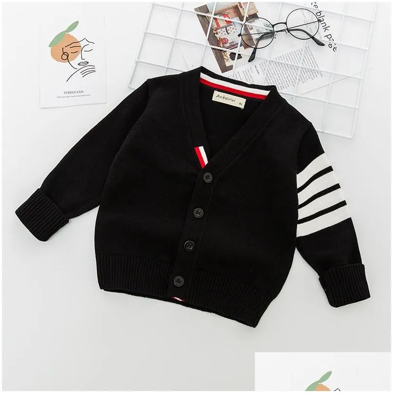 Cardigan Kids Striped Knitting Sweater Autumn Winter Boy Girl Pullover Children Soft Clothes Boys Tops Outfit Clothing 221128