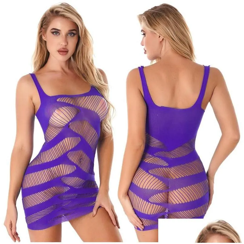 Casual Dresses Women Fishnet Hollow Out Mini Dress Sexy Sheer Vest Party Club Bodycon Beach Bikini Cover-ups Clubwear NightwearCasual