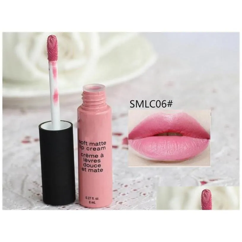 Lip Gloss Soft Matte Cream Lipgloss Liquid Lipstick Natural Veet Waterproof Longlasting 8Ml Makeup Drop Delivery Health Beauty Lips