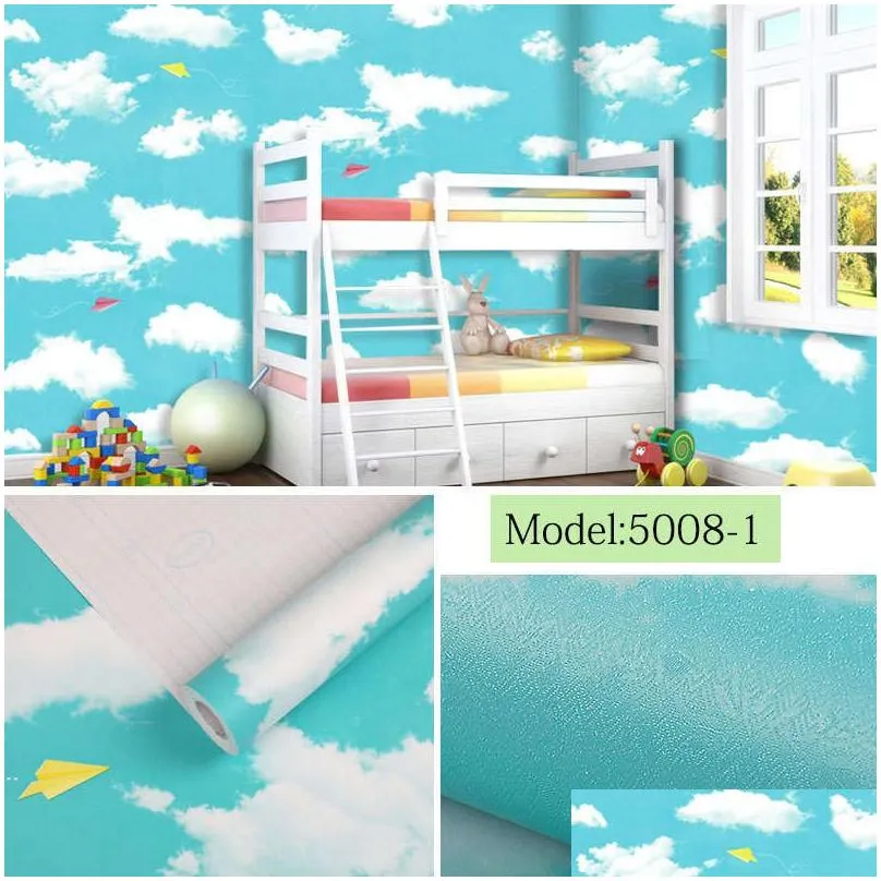 Wall Stickers Pvc Thick Self-Adhesive Wallpaper Cartoon Girl Heart Warm Childrens Room Bedroom Sticker Size 10Mx45Cm Drop Delivery H Dhnql