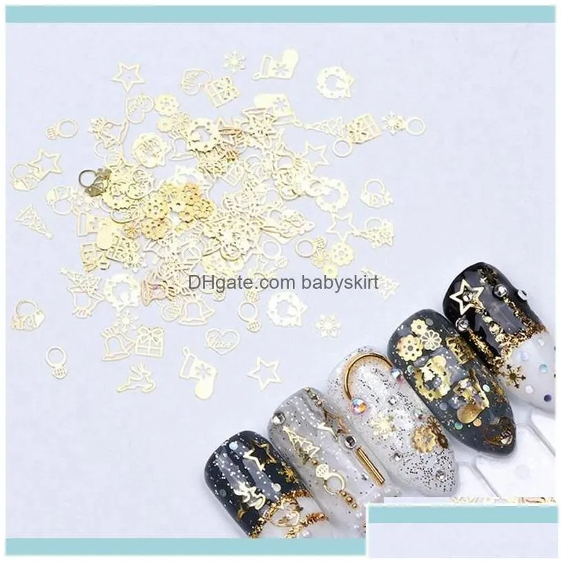 beauty sky nail decorations Art Salon Health Beautybox Hollow Out Gold Glitter Sequins Snow Flakes Mixed Design For Arts Pillette