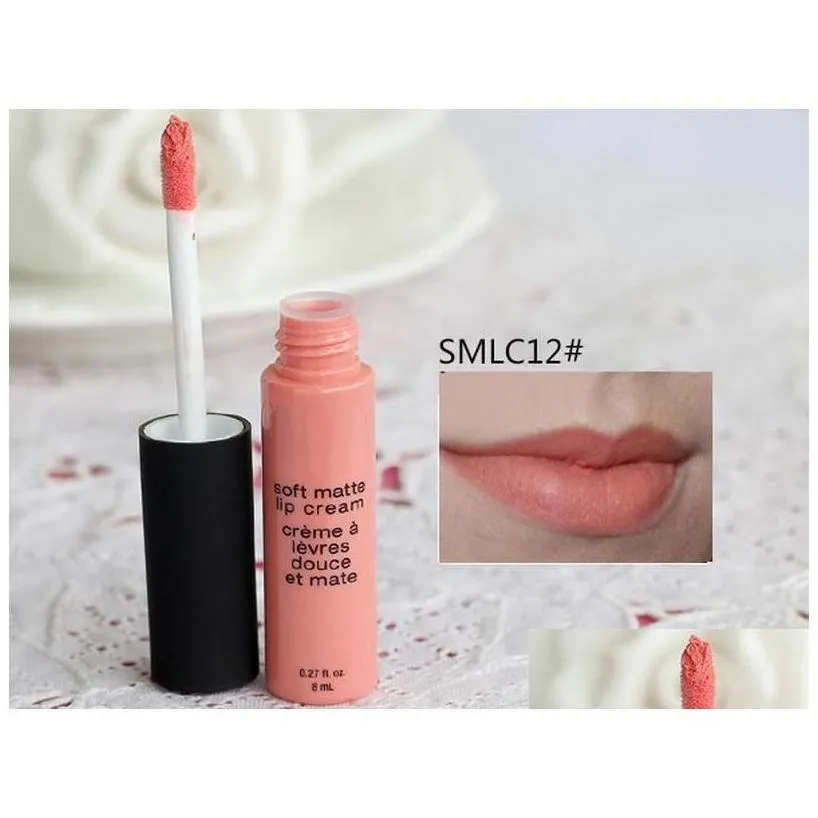 Lip Gloss Soft Matte Cream Lipgloss Liquid Lipstick Natural Veet Waterproof Longlasting 8Ml Makeup Drop Delivery Health Beauty Lips