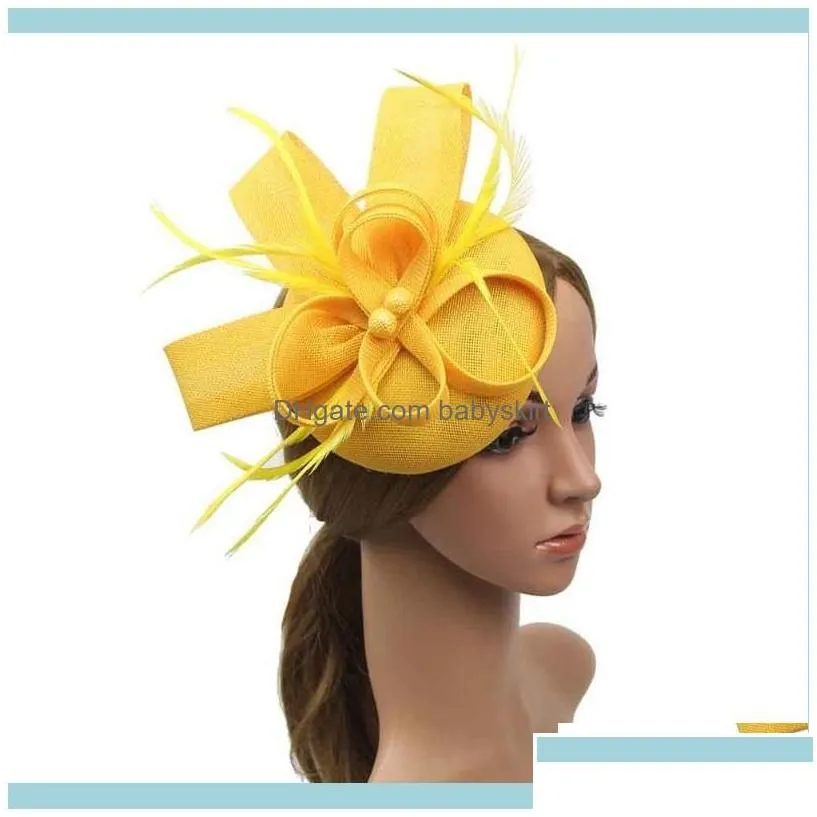 funky hairpins Aessories Tools Products women Feather Fascinator Party For Wedding Elegant Pillbox Hat Pography Gift Net Headband Headwear Cocktail