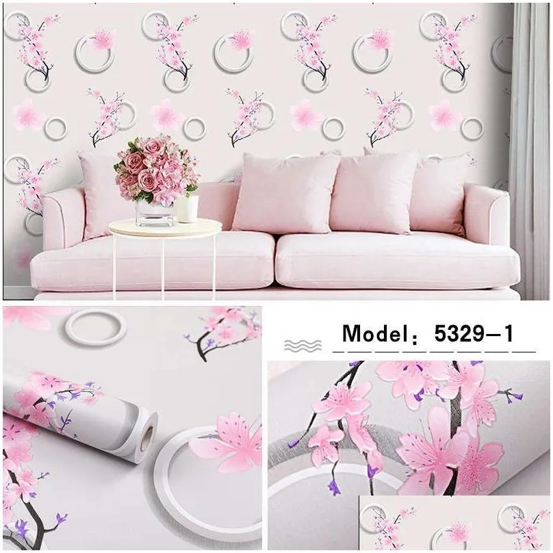 Wall Stickers Pvc Thick Self-Adhesive Wallpaper Cartoon Girl Heart Warm Childrens Room Bedroom Sticker Size 10Mx45Cm Drop Delivery H Dhnql