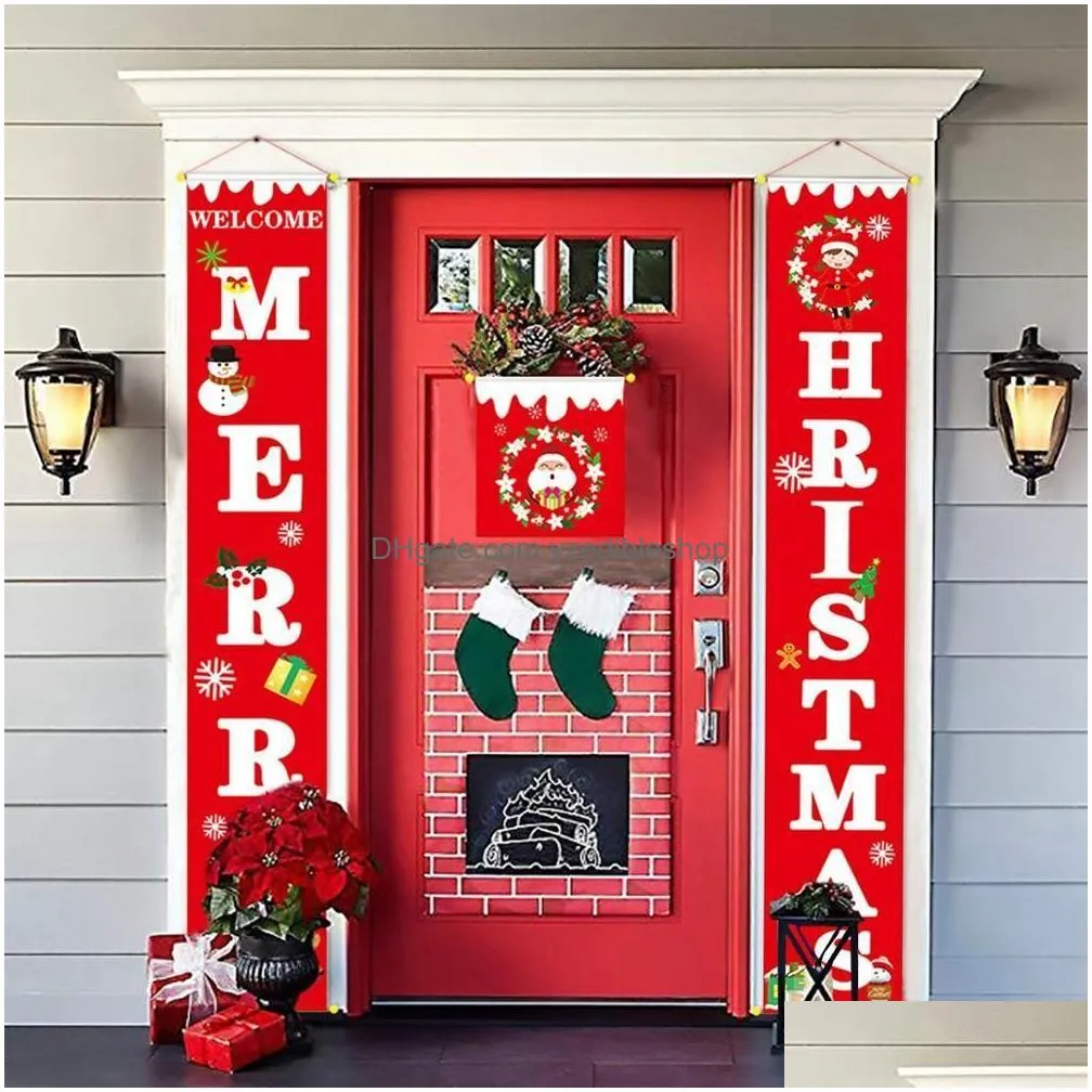 qifu christmas door banner merry christmas decor for home christmas ornaments xmas decor happy year 2021 navidad natal 201028