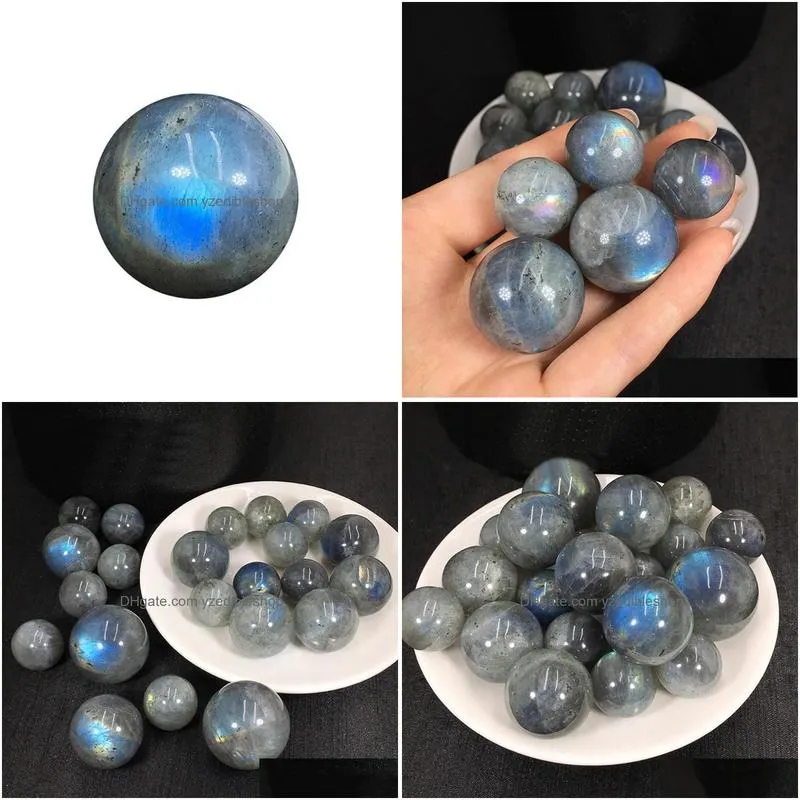 novelty items natural grey moonstone polished ball 20-30mm labradorite small round sphere healing gemstone home decor
