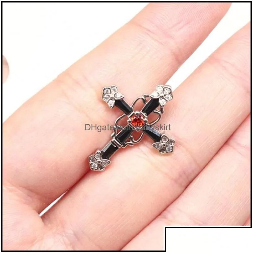Body Arts Tattoos Art Health Beauty 14G Cross Cz Belly Button Rings Jewelry 316L Surgical Steel Clear Reverse Curved Dh74O