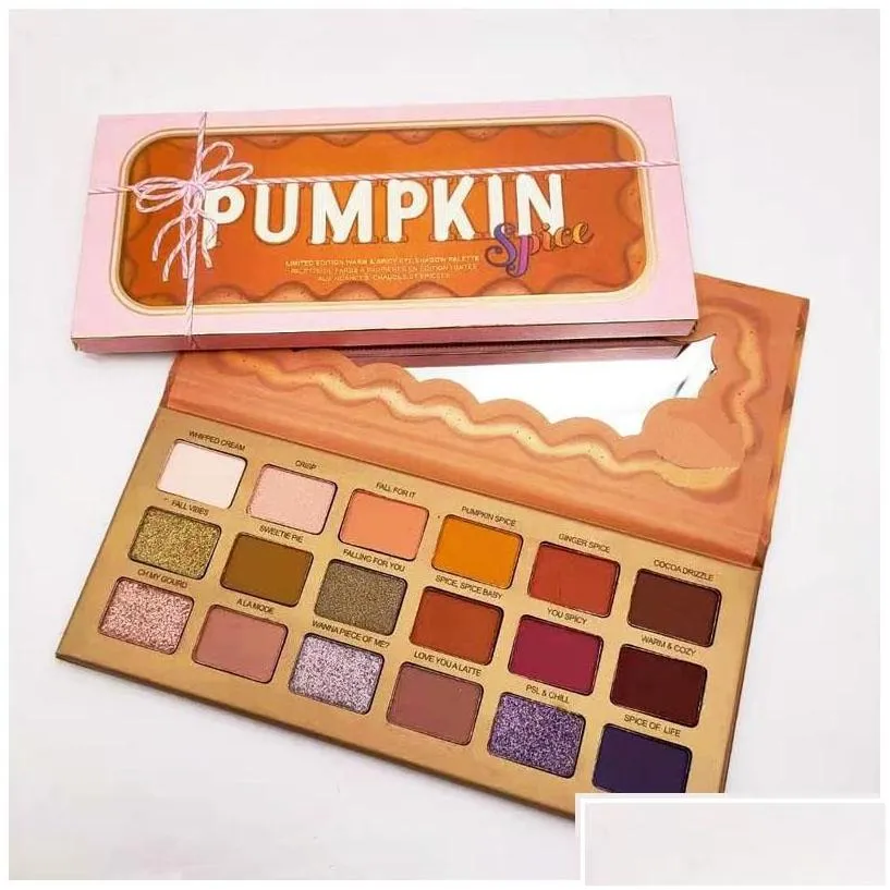 Eye Shadow New 18 Colors Pumpkin Eyeshadow Palette Makeup Christmas Classic Spice Matte Shimmer Drop Delivery Health Beauty Eyes Dhfo3