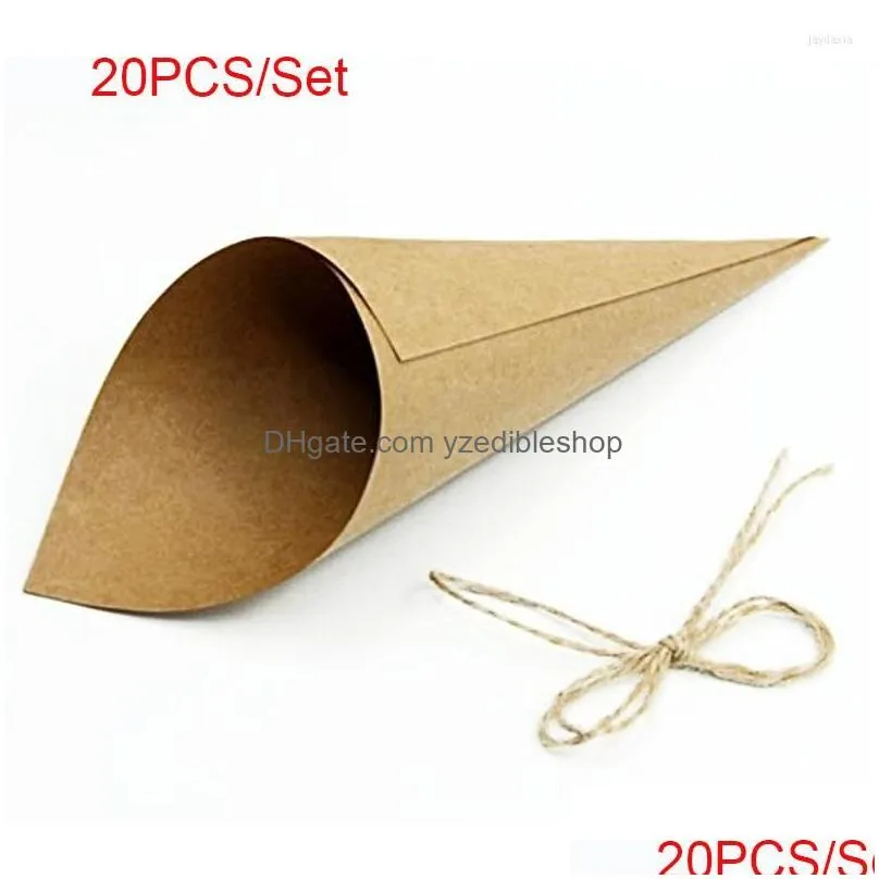 party decoration 20pcs paper flower tube rope sprinkling cone cutting template festive wedding supplies