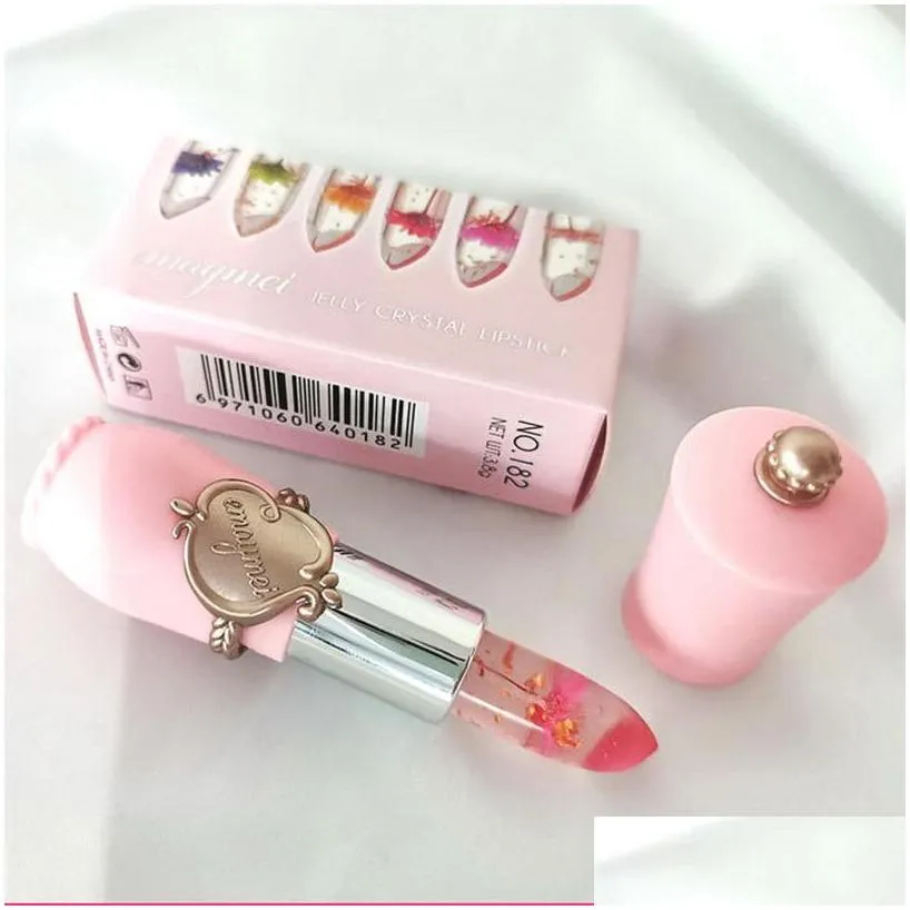 Lipstick Flower Jelly Lipstick Crystal Lip Balm Lips Stick Temperature Change Waterproof Natural Nutritious Make Up Lipper Lipsticks D Dhc26