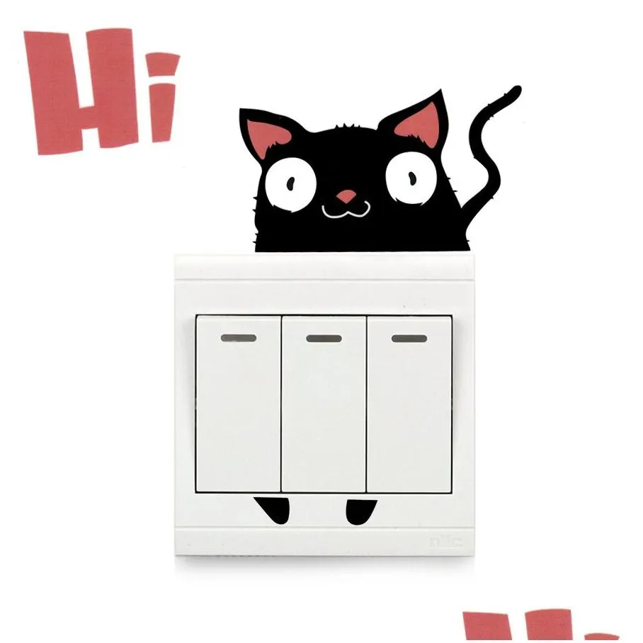 Wall Stickers Sticker Diy Poster Cat Mtipurpose Funny For Kids Rooms Home Decor Drop Delivery Garden Dhz5P