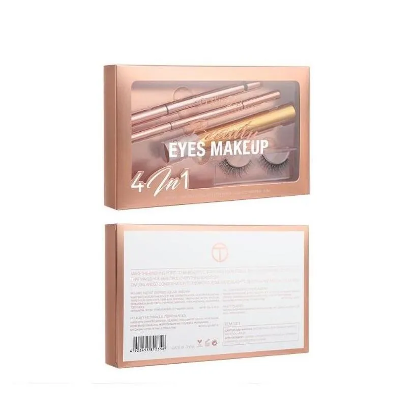 Makeup Sets O.Two.O 4 In 1 Eyes Set Complete Kit Waterproof Longlasting Eyebrow Pencil Eyeliner Mascara Womens Cosmetics Drop Delive