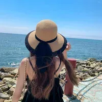 Ball Caps Sun Beach Summer Hat Women`s Sunscreen Outdoor Straw Brims Sunshade Wide Baseball