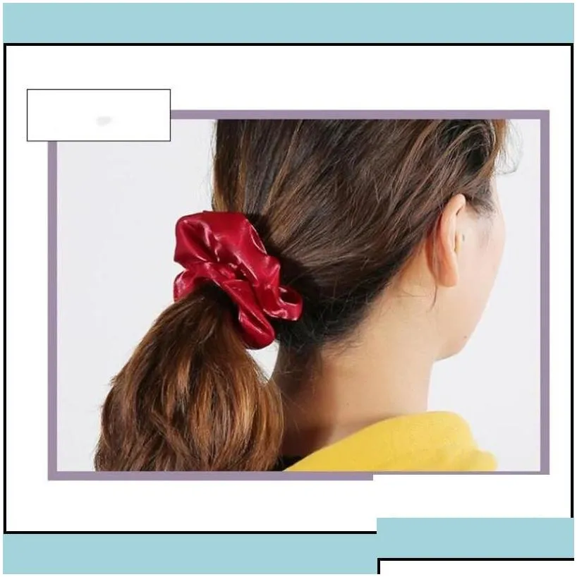 Hair Accessories Women Girls Silk Hair Scrunchies Elastic Solid Color Hairband Ponytail Holder Headband Headwear Hairs Acce Babyskirt