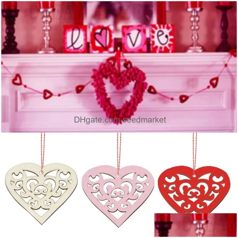 wooden love ornaments 6 styles wedding decorations valentines day gifts wedding supplies party decoration 8cmx8cmx0.3cm