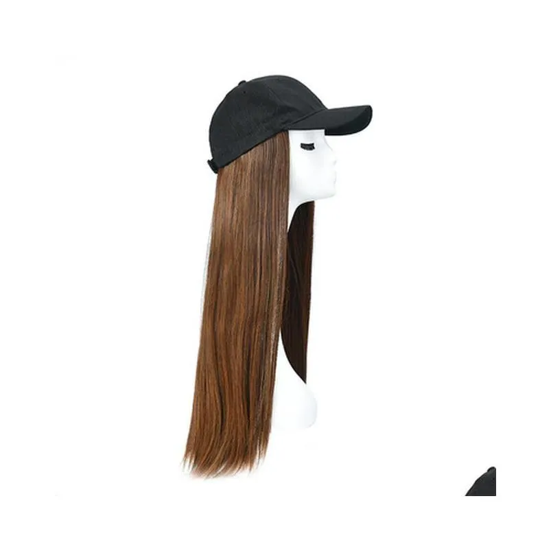 crochet braids Womens Female Baseball Hat European And American Womens Simation Hair Chemical Fiber High Temperature Silk Wig Headgear