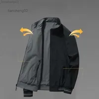 Men`s Jackets Coat spring and autumn casual loose fashionable men`s stand collar pilot`s double-sided baseball suit jacket clothes L220905