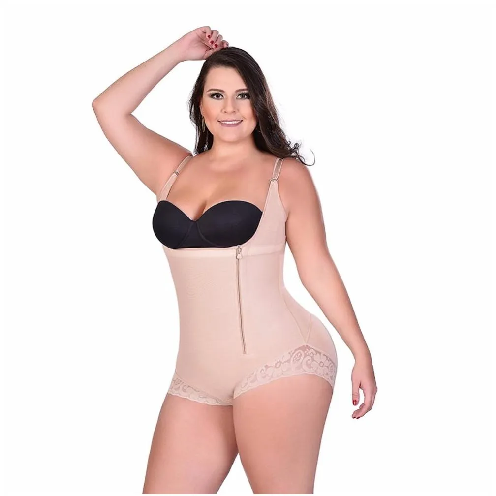 Plus size Body Shaper Underwear Women Waist Trainer Corsets Zipper Tummy Control Butt Lifter Shapewear Bodysuit